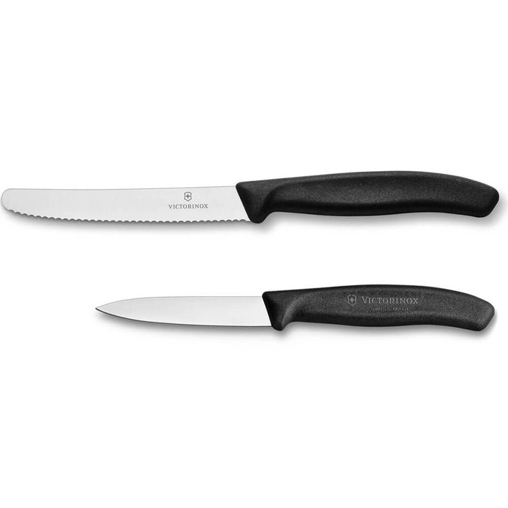 Victorinox Canada 6.7603-X9 Paring Knife 3.25" & Utility Knife 4.25" Black Handle Set