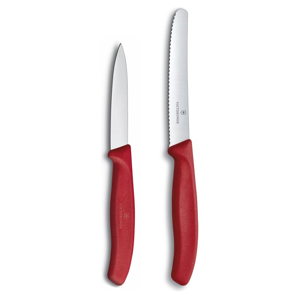 Victorinox Canada 6.7831-X6 Paring Knife 3.25" & Utility Knife 4.25" Red Handle Set